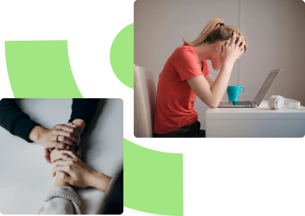 Woman starting an online EmblemHealth-covered therapy session from her sofa in New York